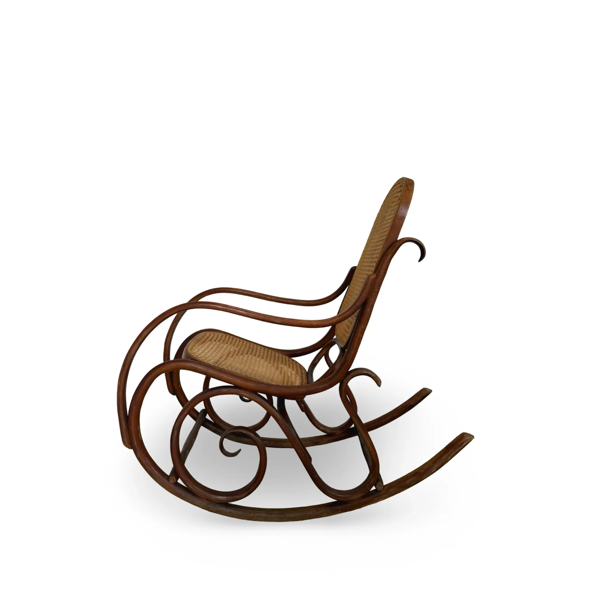 Vintage Bentwood Rocking Chair in the Thonet Tradition, by FMG, 1940s/