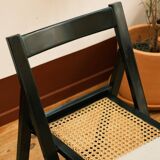 4 black cane folding chairs