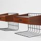 Pair of vintage Scandinavian hanging bedside tables 1960