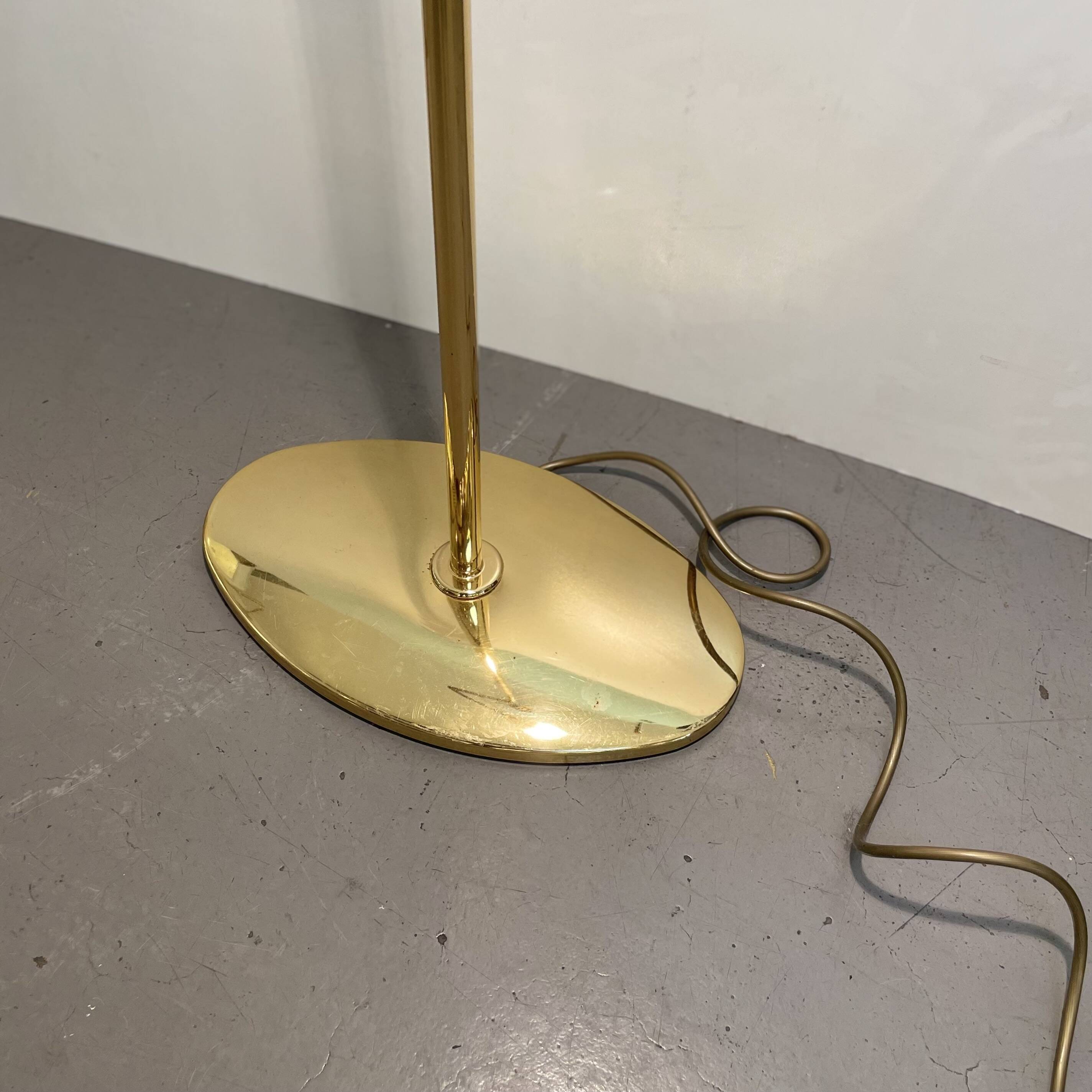 Brass & Opaline Floor Lamp by Milan, Spain, 1980s