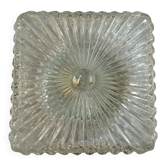 Plafonnier carré en verre moulé