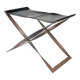 Folding Steel and Leather Stool, Denmark 1960s