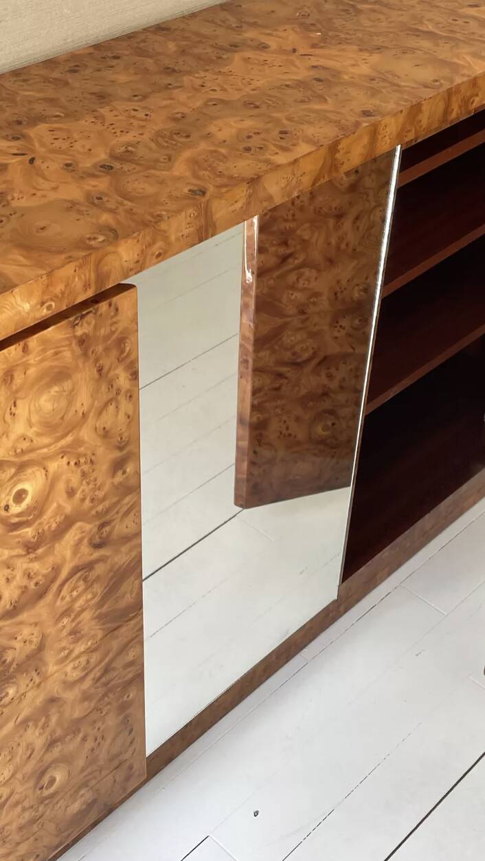 art deco sideboard in elm burl