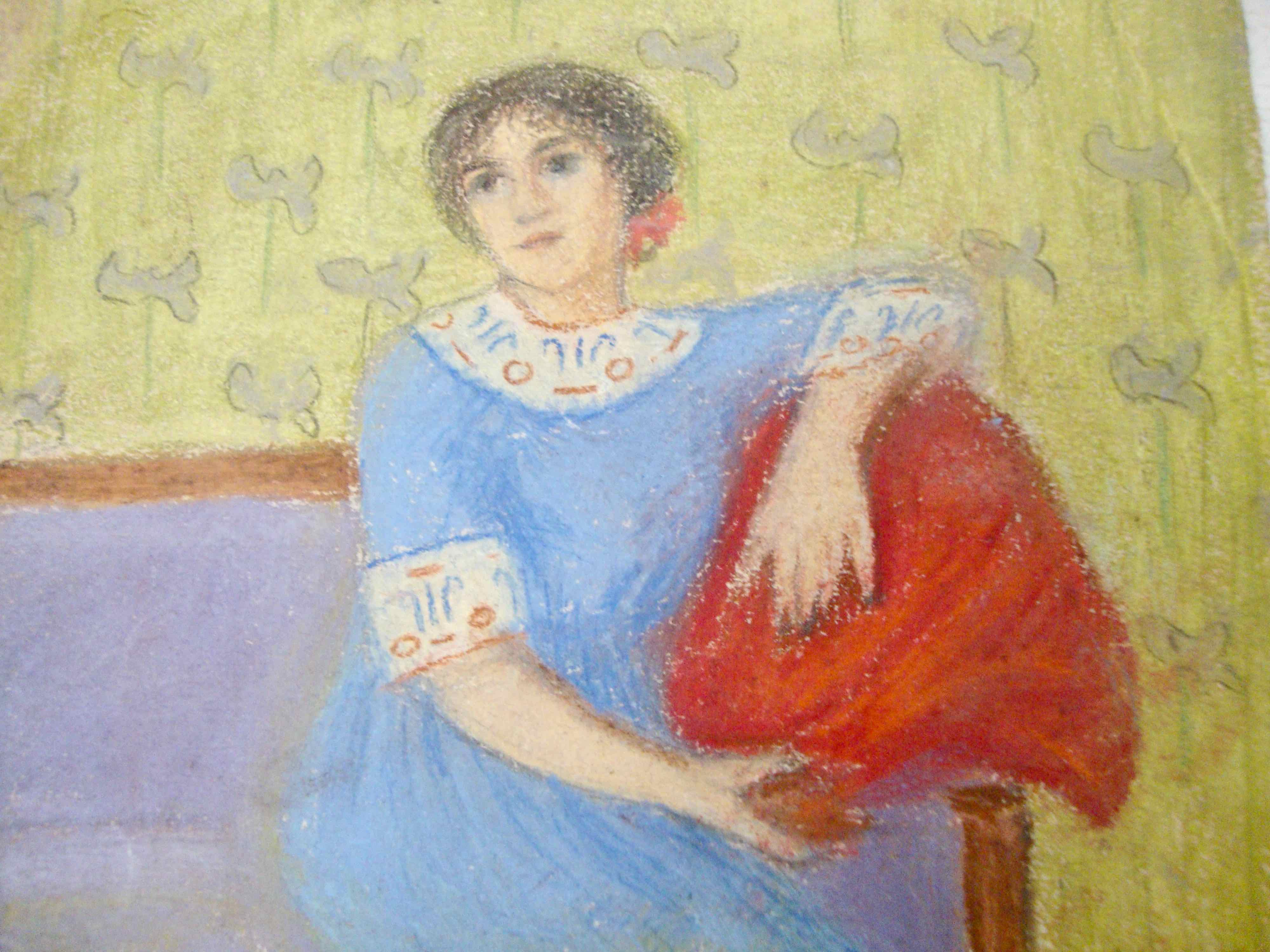 Painting portrait young woman 1930