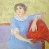 Painting portrait young woman 1930