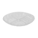 Sculpted oval glass plate with 4 compartments
