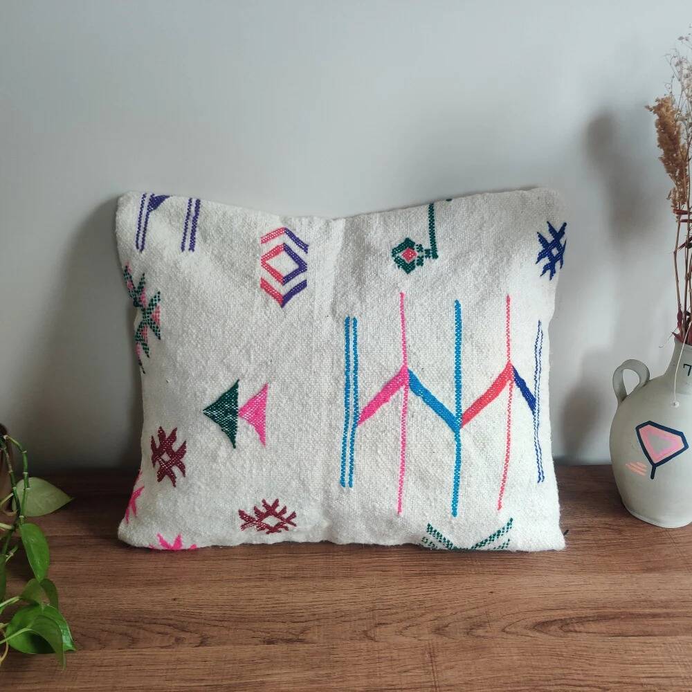 Coussin berbère kilim coloré