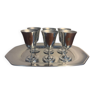 Plateau de service Letang Remy et coupe flûte glace sorbet