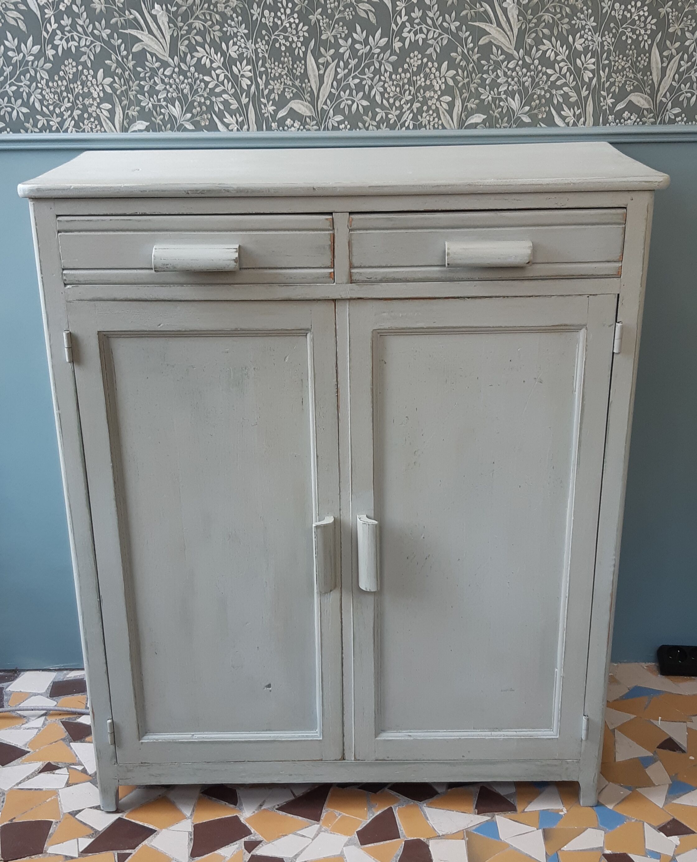 Light grey green Parisian buffet