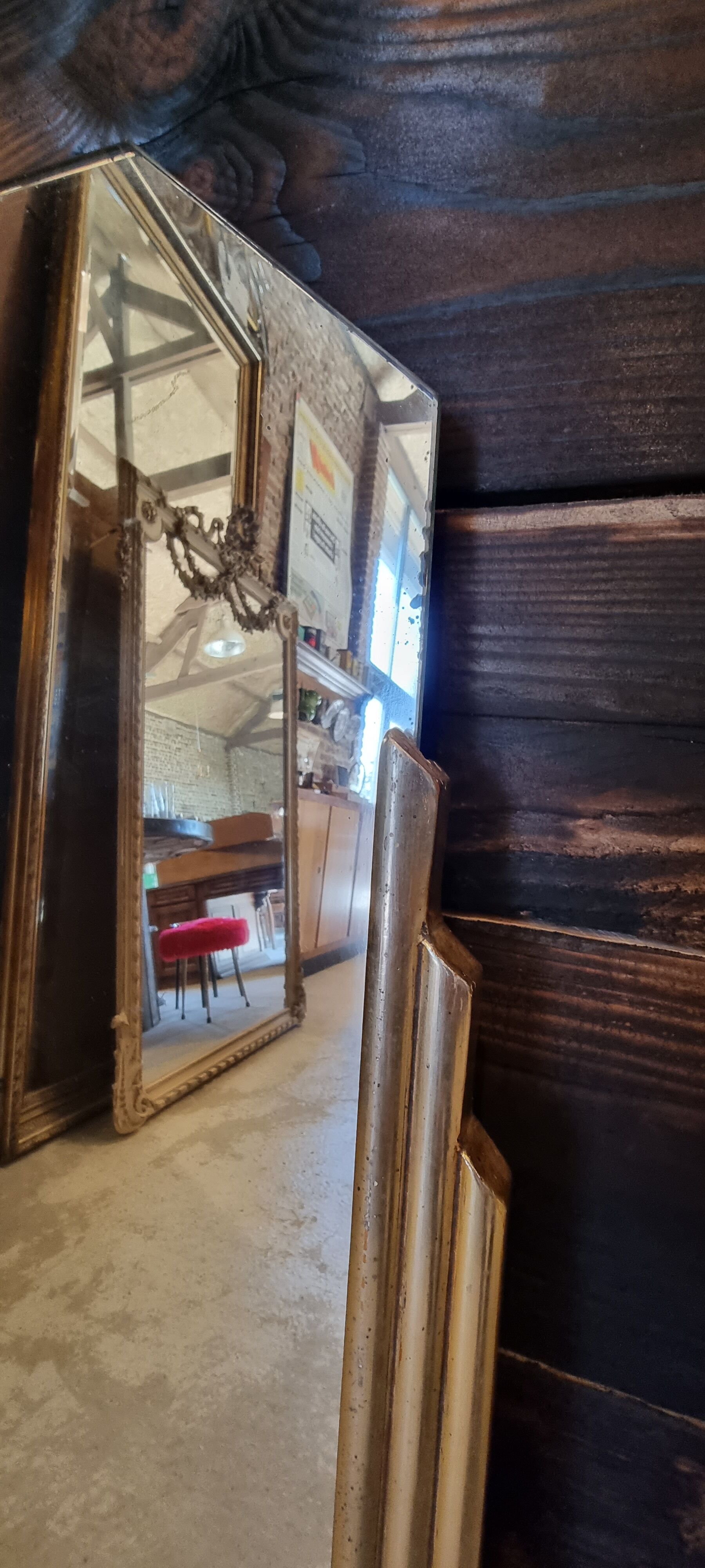 Golden art deco mirror