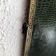 Miroir triptyque barbier doré vert anglais vintage 1930 - 24 x 57 cm