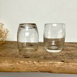 5 small vintage ribbed glasses