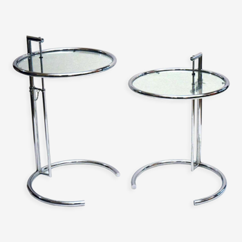 Eileen Gray 1980s adjustable side tables