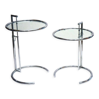 Eileen Gray 1980s adjustable side tables