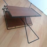 Magazine rack steel thread and teak wood
