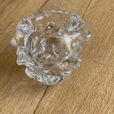Bubbled crystal vase signed Schneider