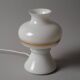 Flygsfors Orrefors White Opaline Glass Mushroom Lamp with Golden Bands, 70s