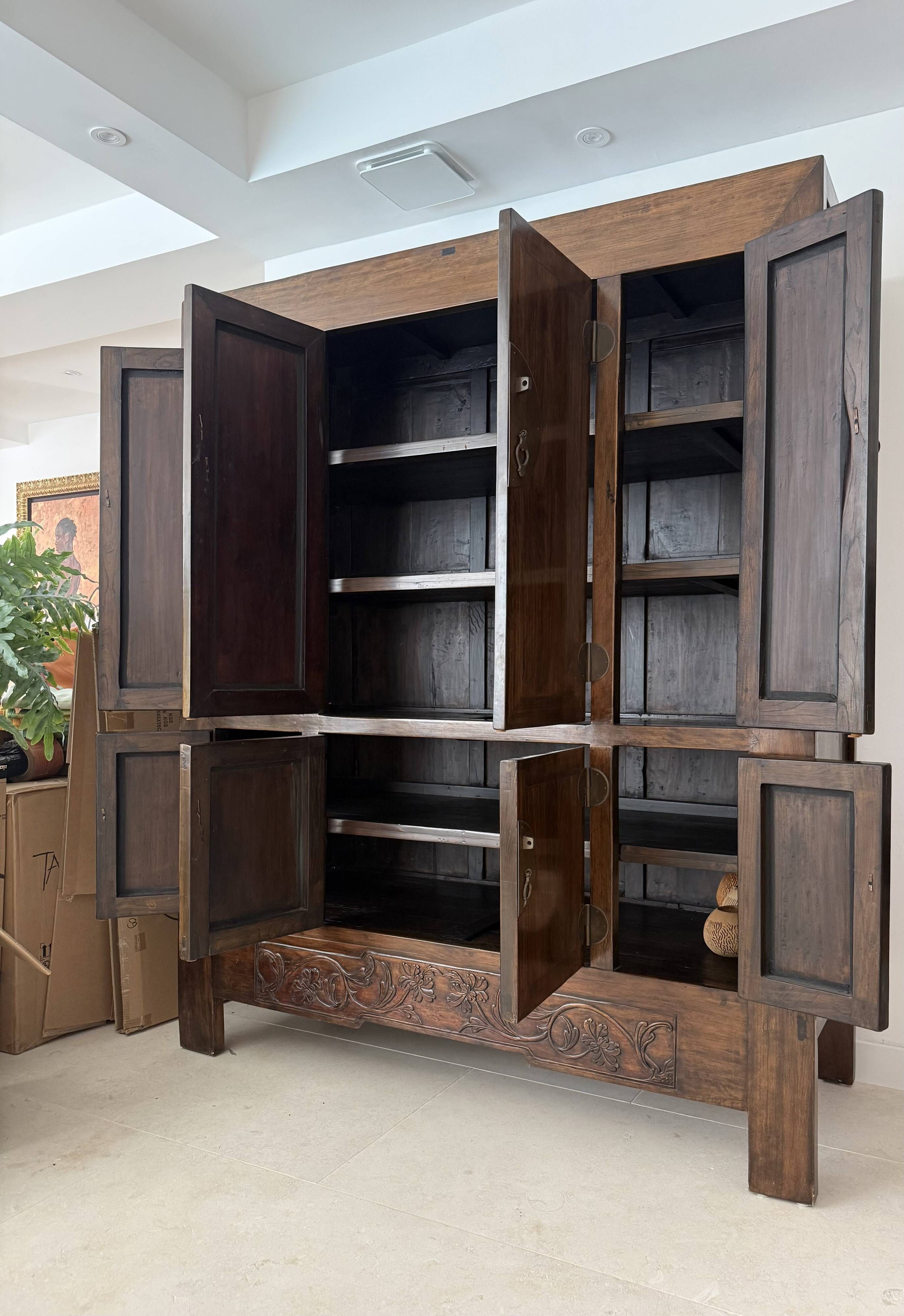 Antique Chinese wardrobe. Solid wood. 8 doors.
