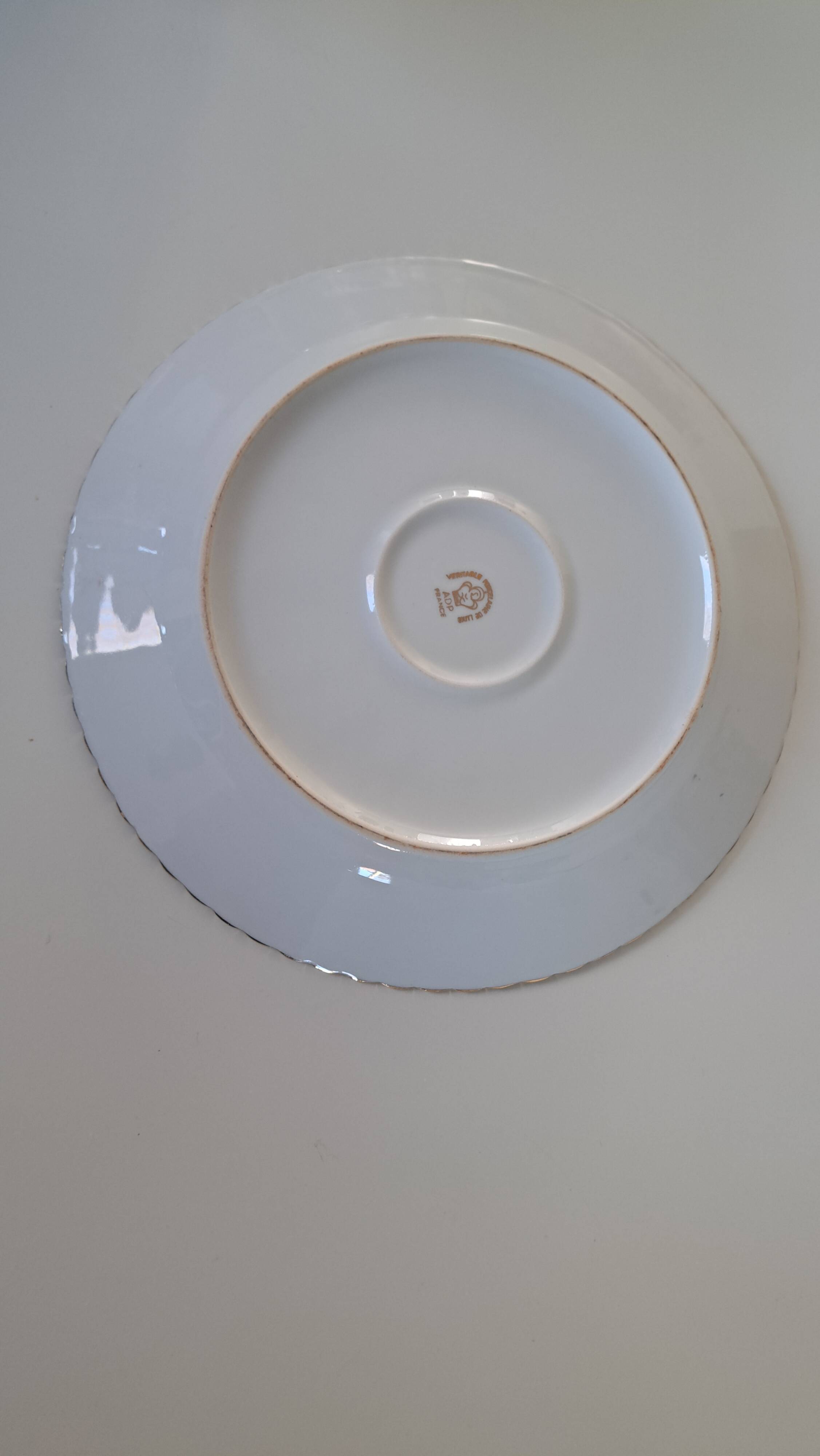 Gold-gilded Limoges porcelain plate