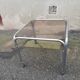Table basse vintage chrome et verre fumé marron