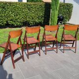 Set of 4 Baumann wooden chairs