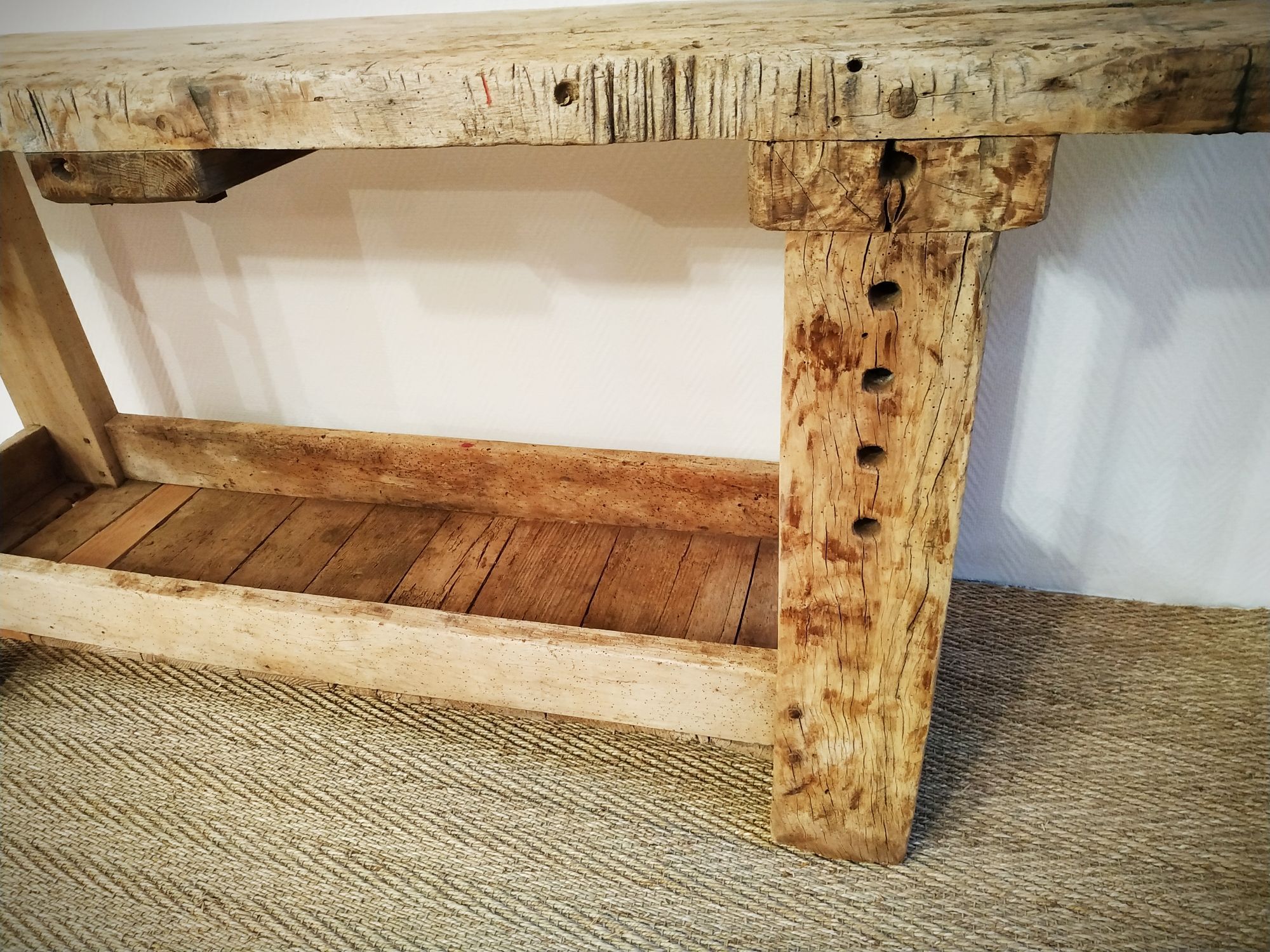 Old beech workbench 205 cm
