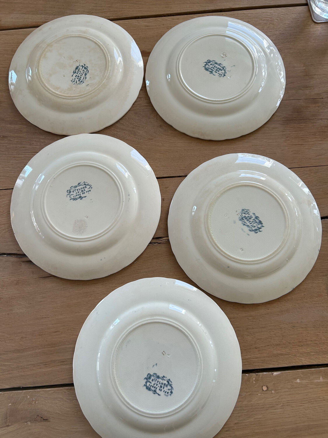 Set of 5 dessert plates Terre de fer Jules Vieillard
