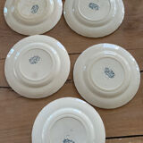 Set of 5 dessert plates Terre de fer Jules Vieillard