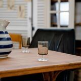 Curved wood bistro table