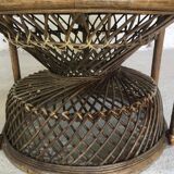 "Emmanuelle" type chair in rattan and wicker 70s