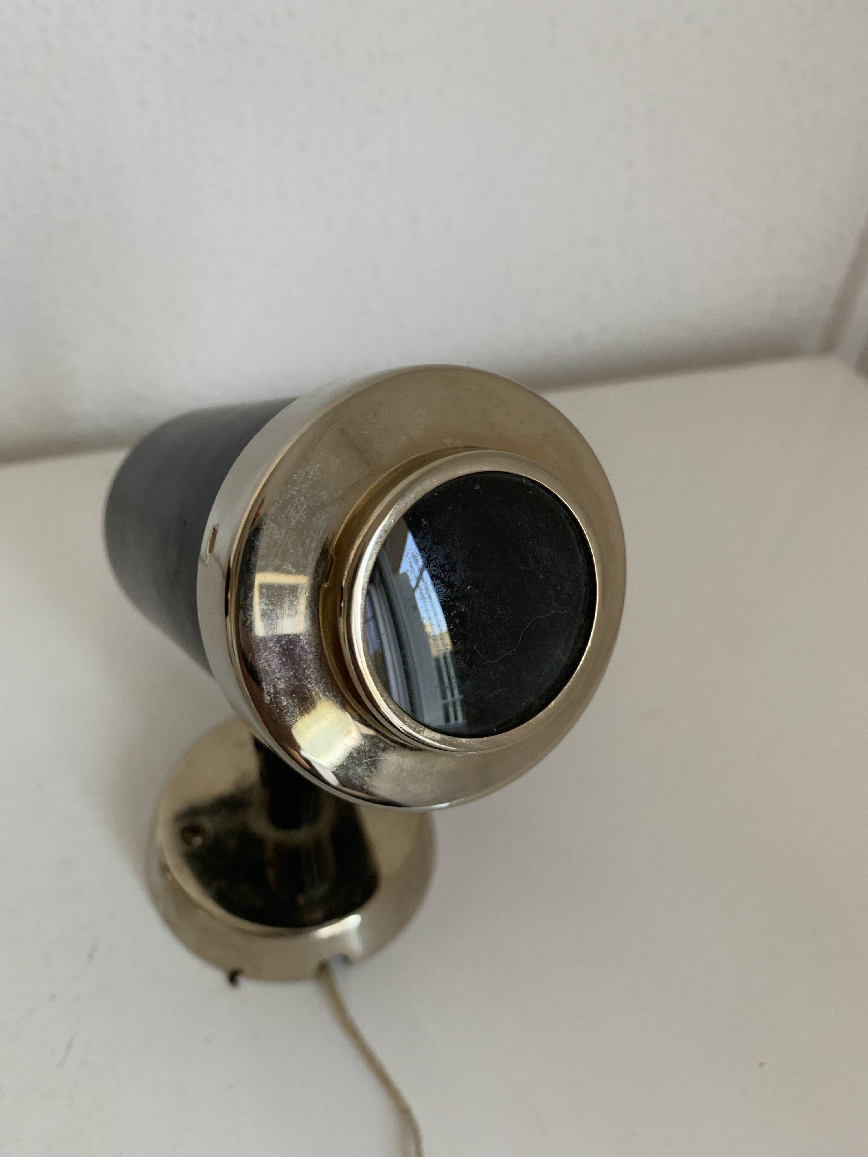 Pair of vintage 1950s Lita Zodiac spotlights by Jacques Biny, black and gold - 16 x 13