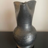 Black ceramic pitcher by Jean Marais