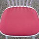 Set of 4 Scandinavian style chairs from the 50s in white lacquered wood and red skaï patties