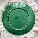 Round dish in Sarreguemines vine leaf slip