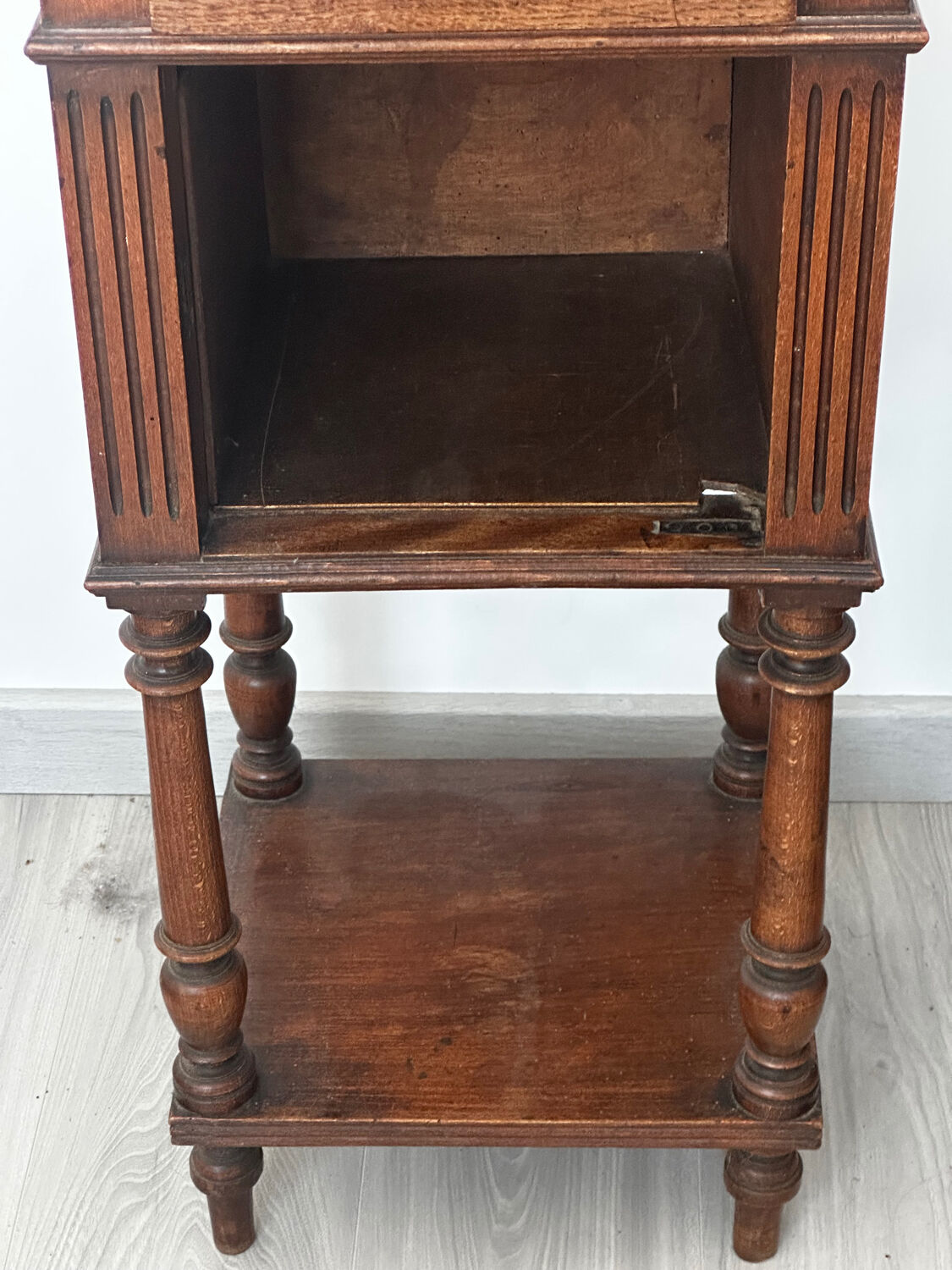 Bedside table/occasional table early 20th century wood and marble
