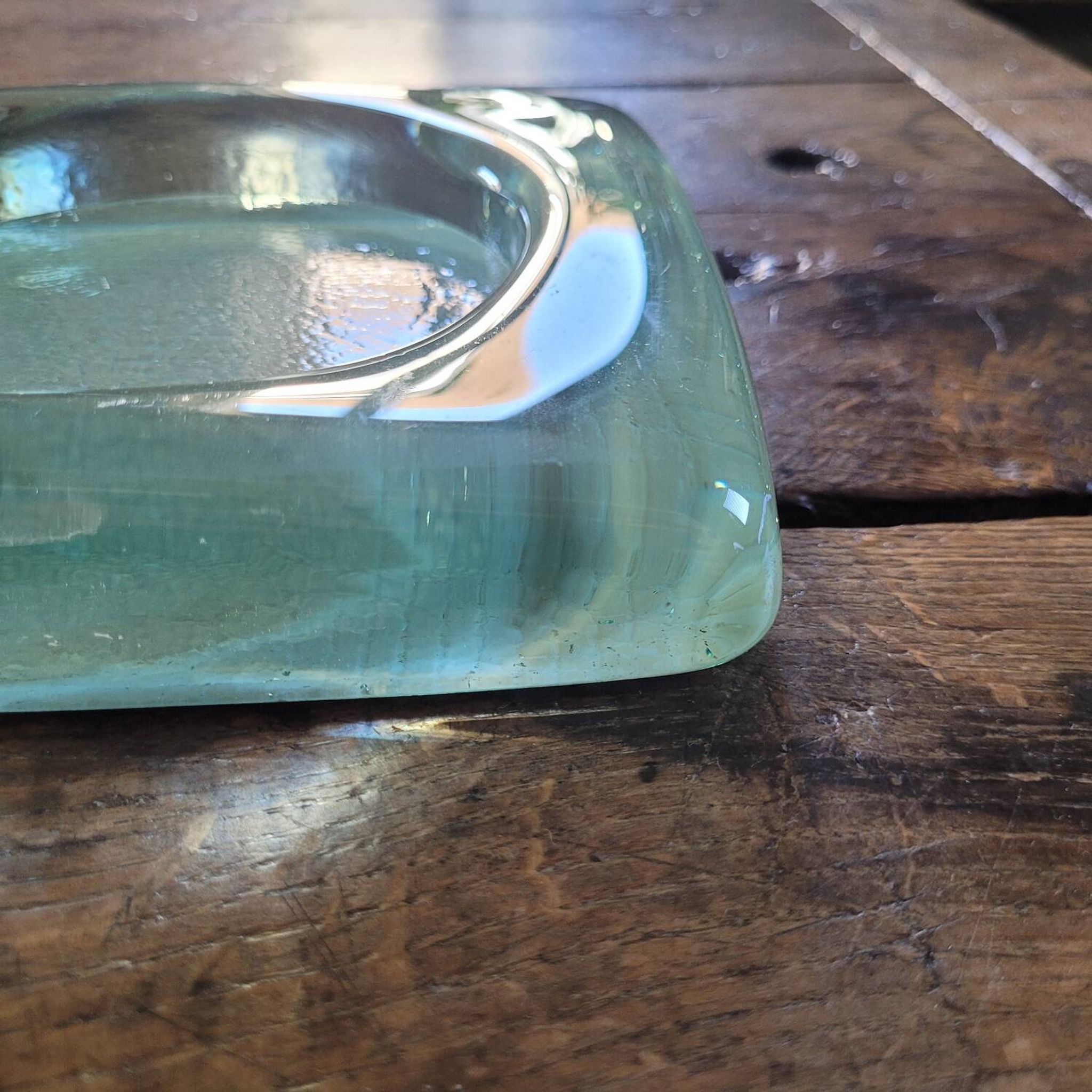 Brutalist Ashtray in Glass Block by La Rochère - Circa 1970