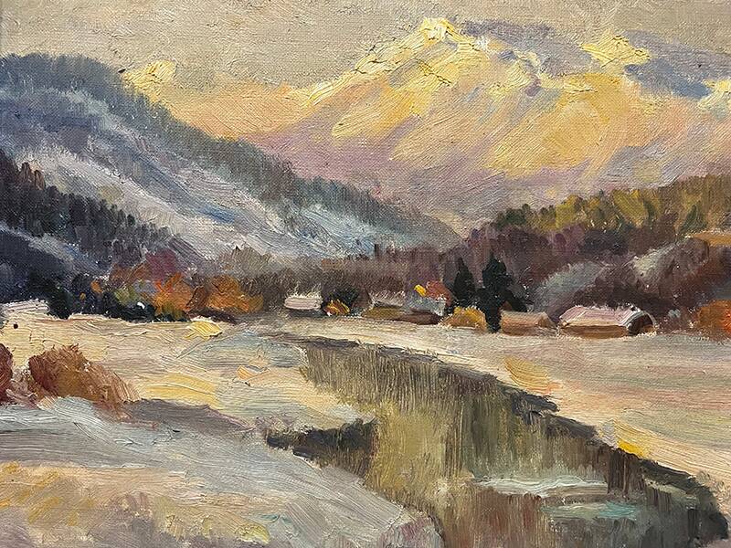 Tableau "Village de montagne"
