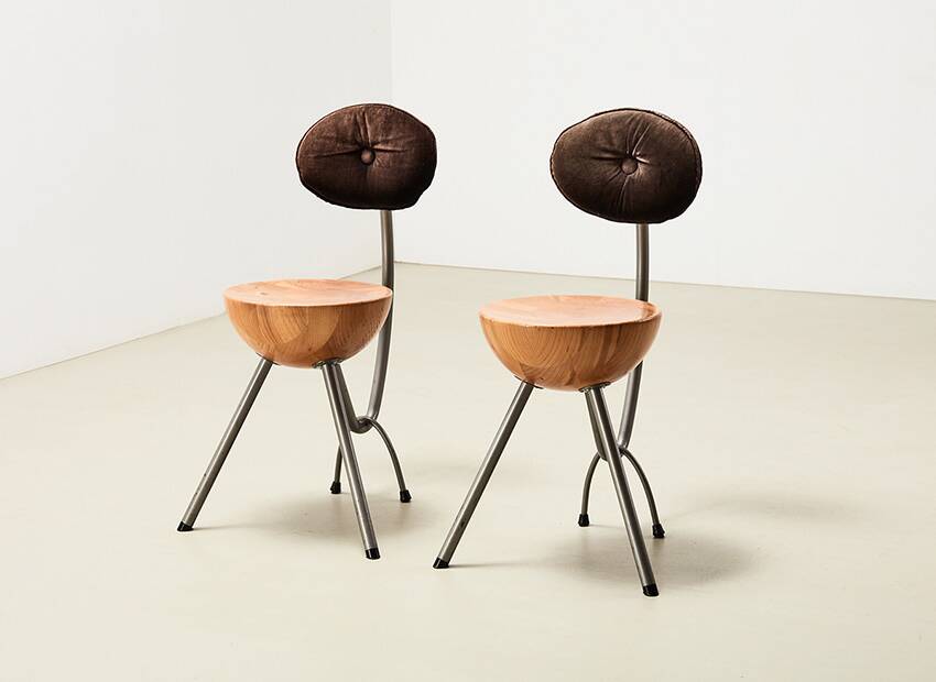 Very Rare Pair of 'Jur Eats' Side Chairs by Rob Eckhardt Netherlands 1991