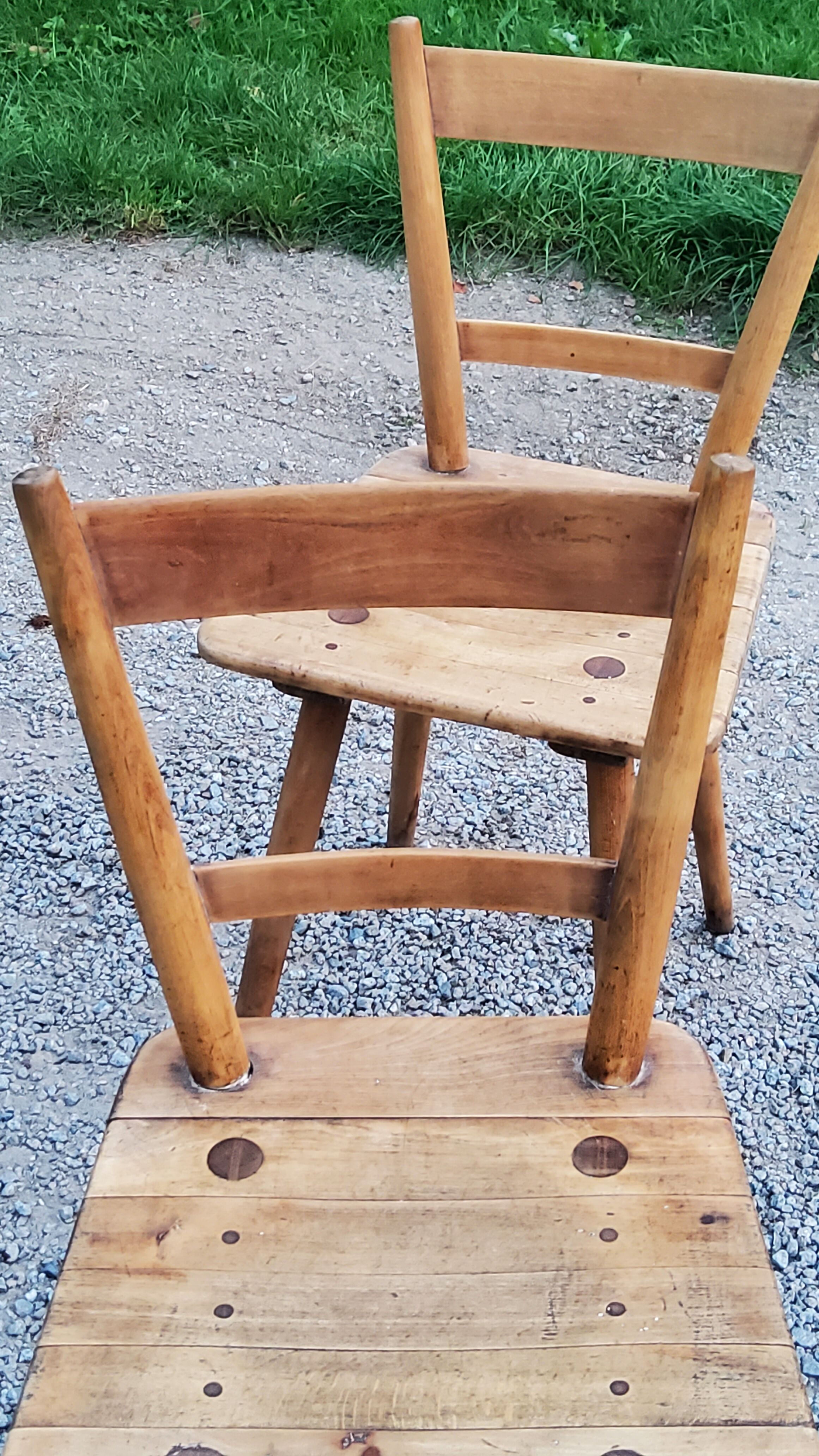 Set of 4 Scandinavian style beech chairs