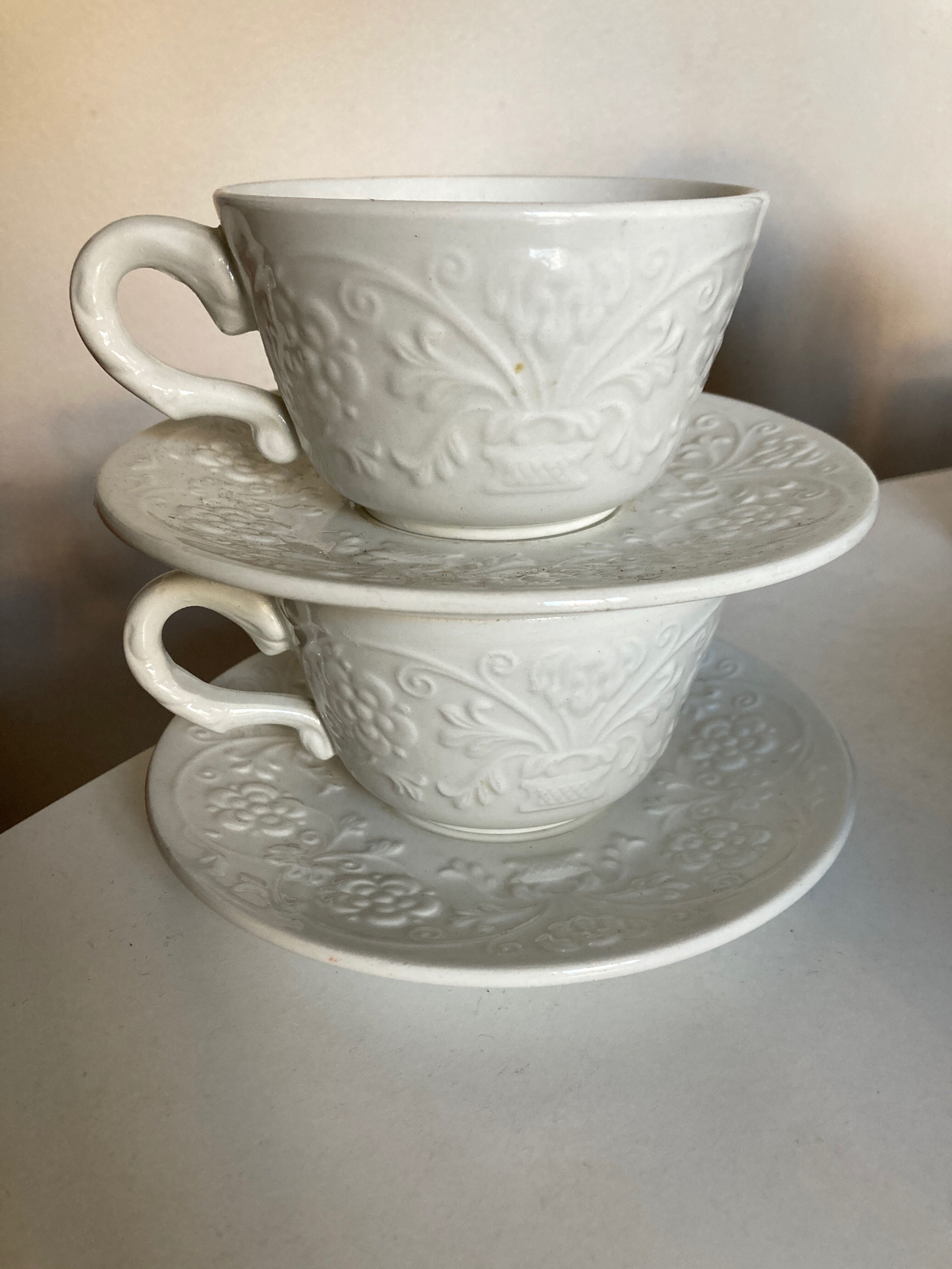 Set of 2 cups lunch XL 1960 ceramic Ginori Italian work