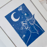 Linogravure originale Dobermann