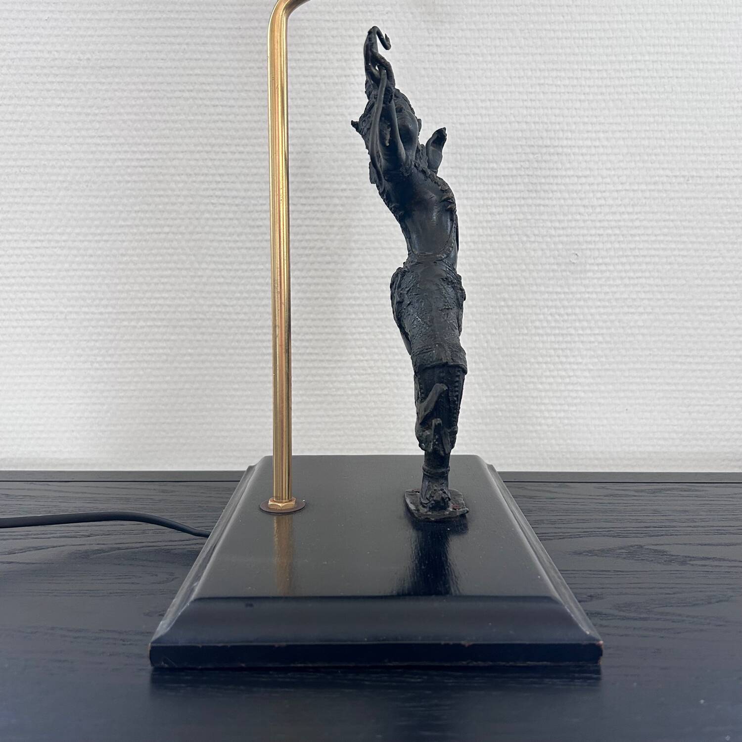 Thai warrior lamp base in bronze