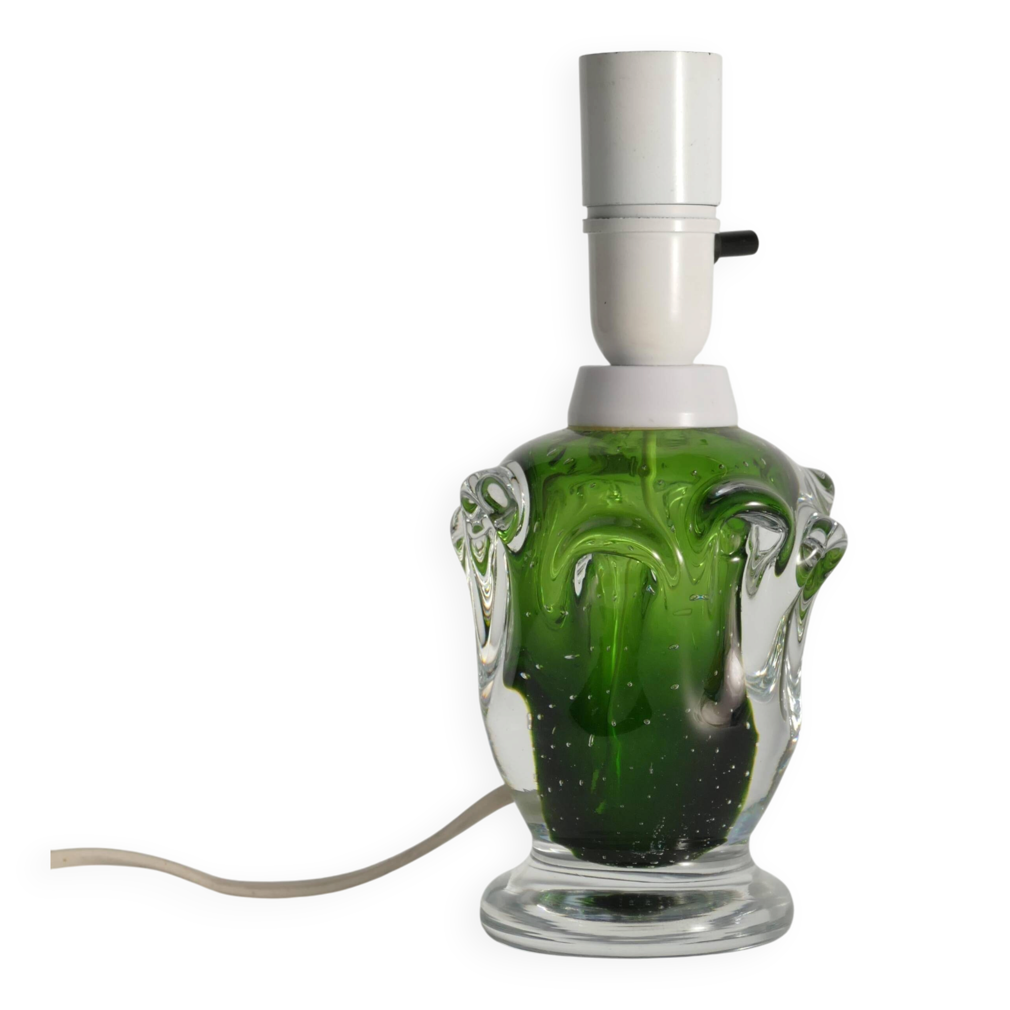 Green Glass Table Lamp Börne Augustsson, Åseda, 1950s