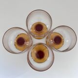 Set of 4 amber stem glasses