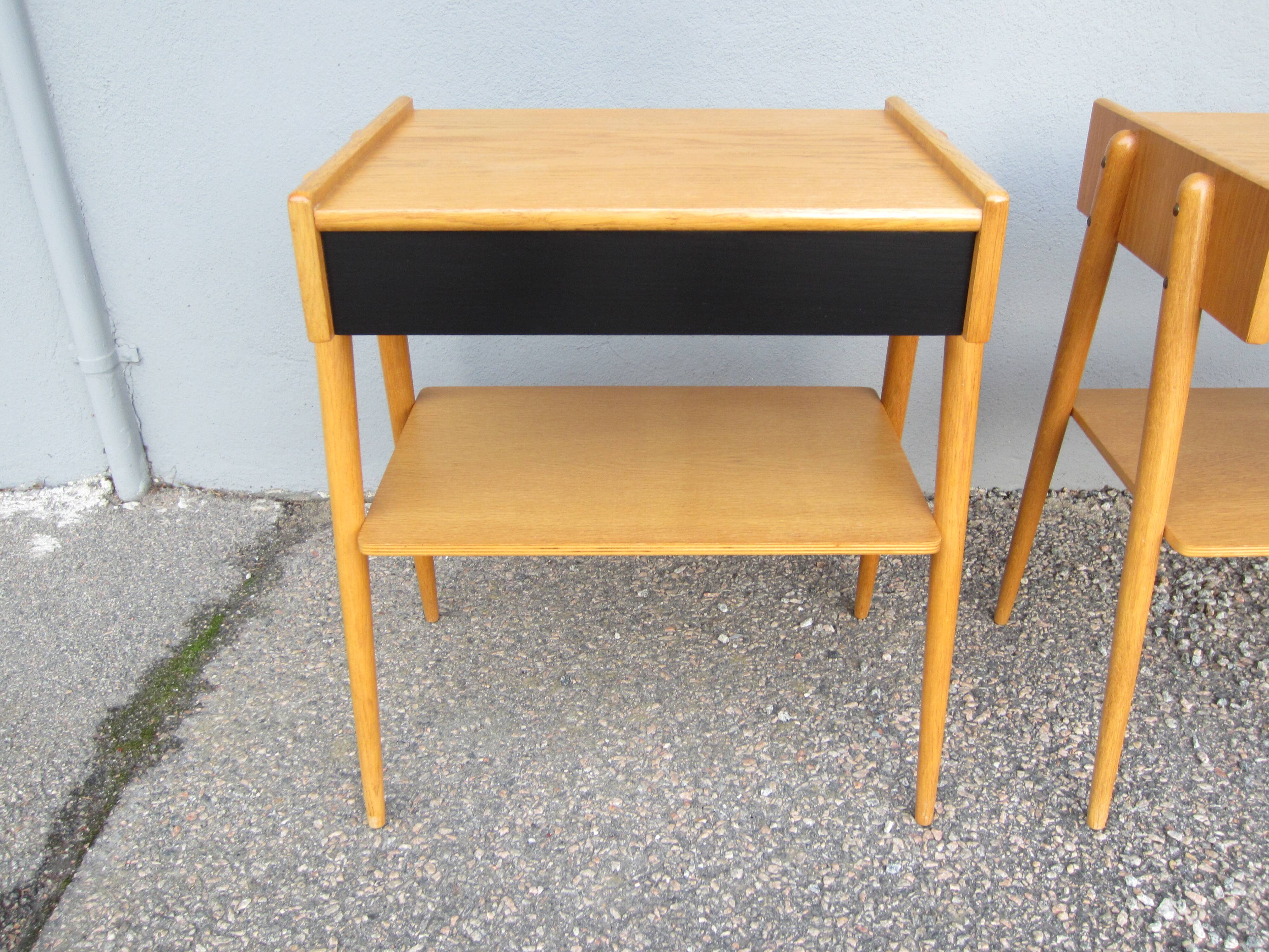 Pair of Scandinavian bedside tables by ab carlström & co möbelfabrik