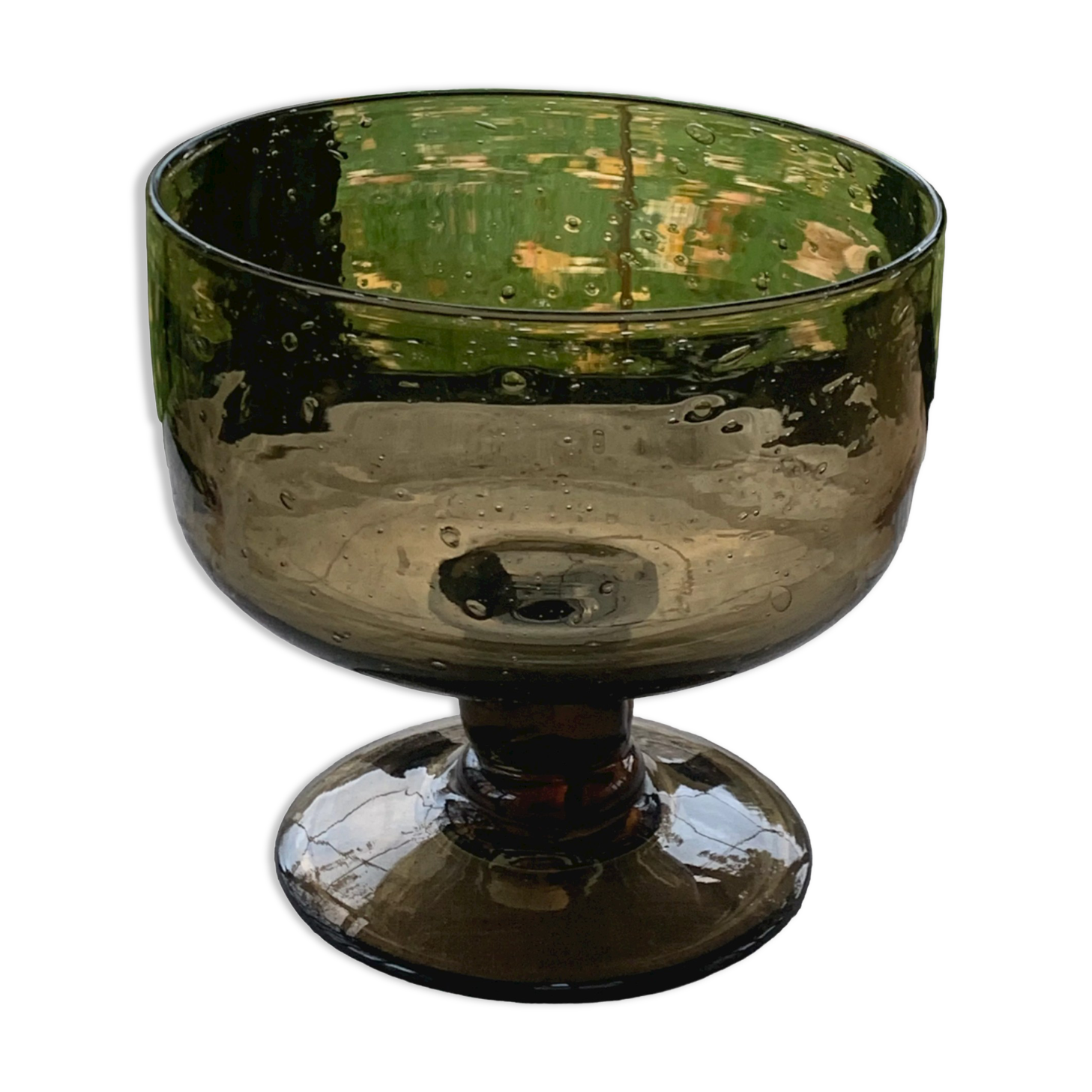 Fruit cup in brown blown glass the vintage France rocker