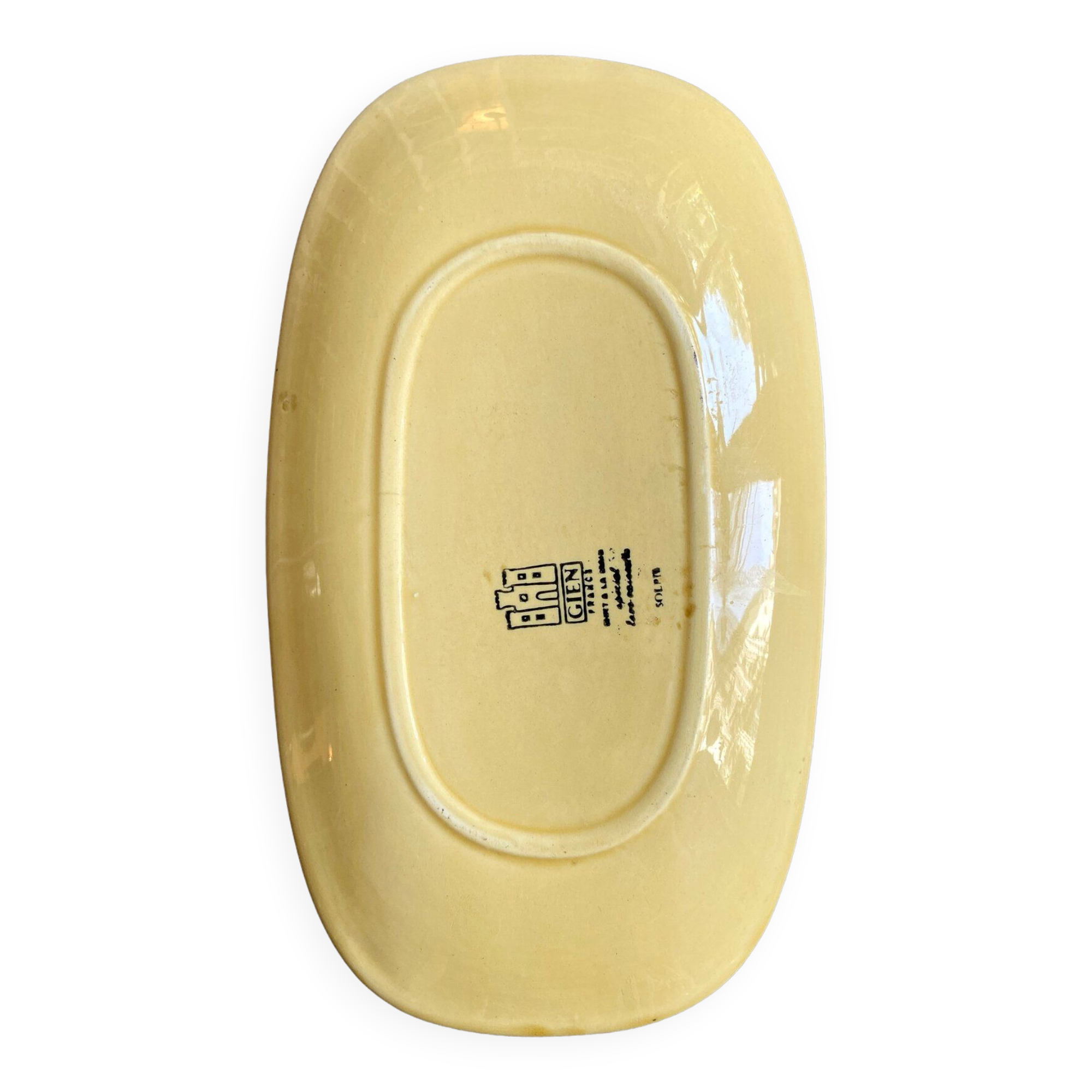 Gien hand-painted earthenware dish, "Soleil" service