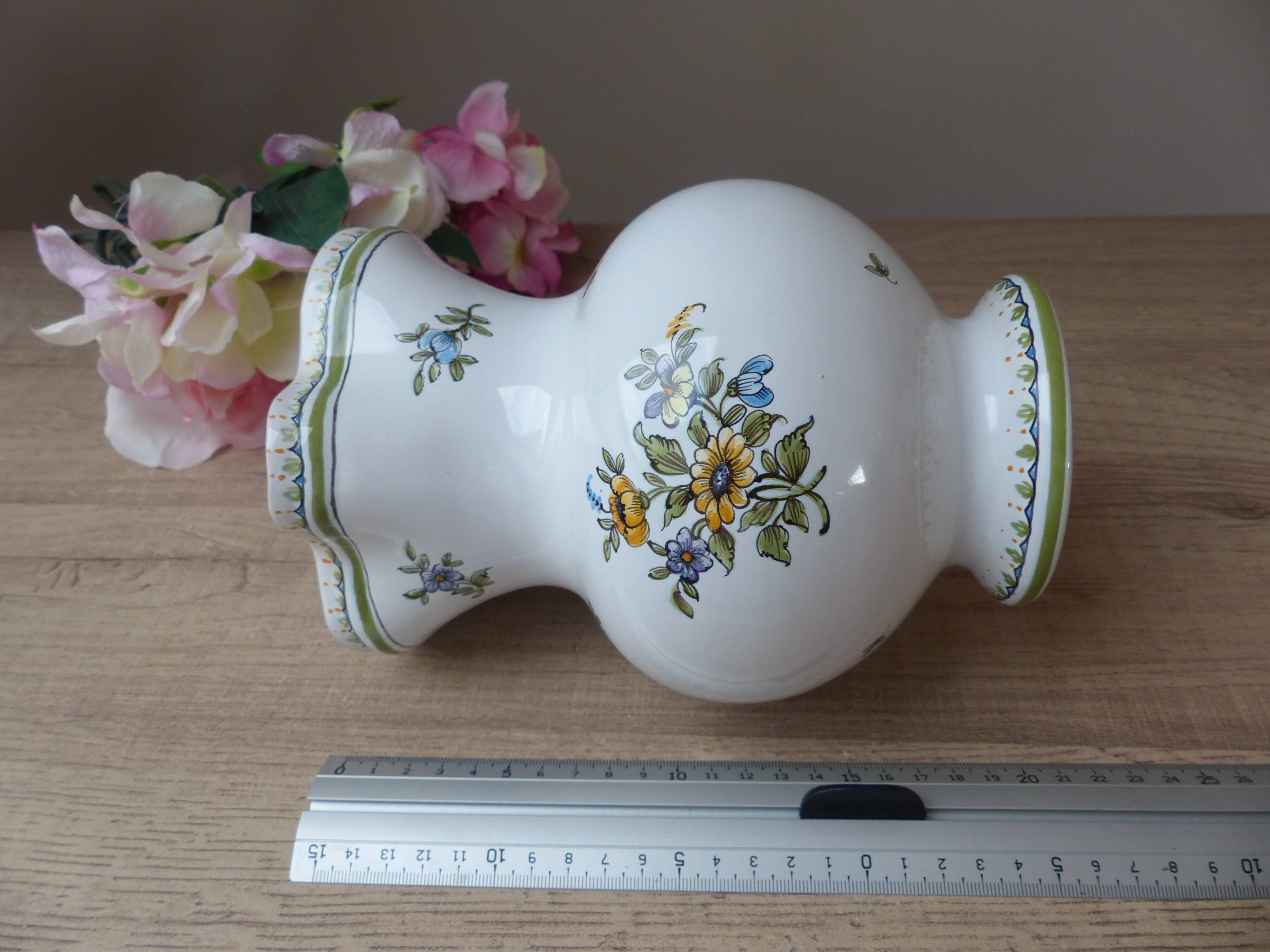 Pitcher Jug Carafe Earthenware Moustiers Signed Lallier Vintage