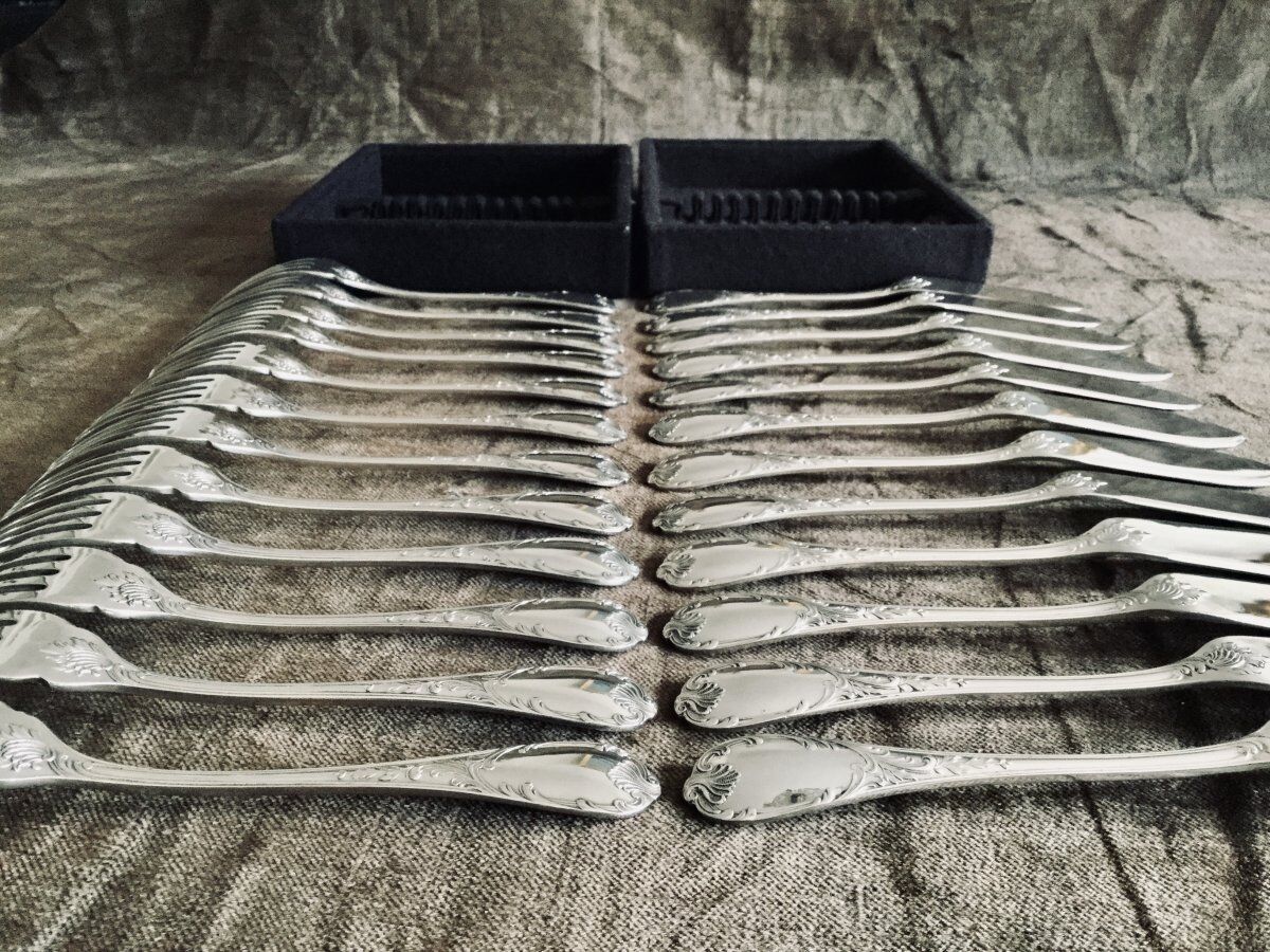 12 Cutlery in Poisson Christofle Marly