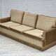 1970s, Danish 3-seater sofa, honey yellow furniture velour.